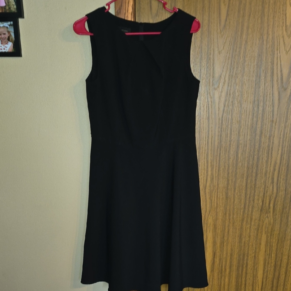AB Studio Classic Black Midi Dress